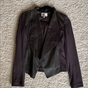 Faux leather and suede and knit jacket.